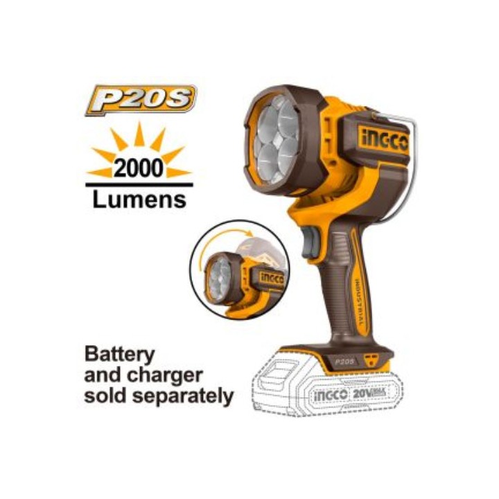 INGCO CWLI20885 Work Lamp 20V PS+C/L 2500Lumens