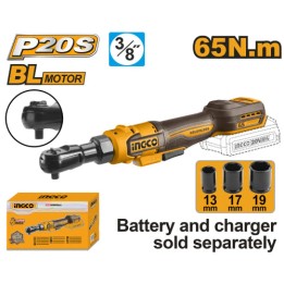 INGCO CDRLI206521 Ratchet Driver 3 Pieces 65NM 20V Power Share + Cordless