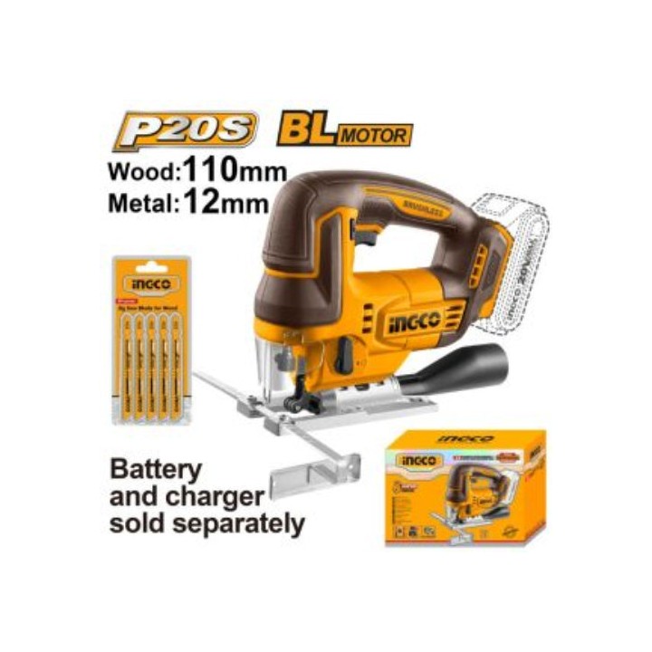 INGCO CJSLI1008 Jigsaw 5P Blade 20V Power Share and Cordless