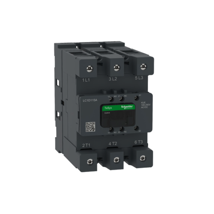 Schneider LC1D115AKUE Contactor TeSys Deca 115A 3P 100-250V ACDC Everlink
