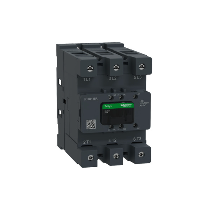 Schneider LC1D115ALSE Contactor TeSys Deca 115A 3P 200-500V ACDC Everlink