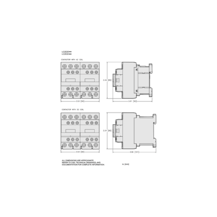 Schneider LC2D25F7 D Reversing contactor 25A AC3 110VAC Coil