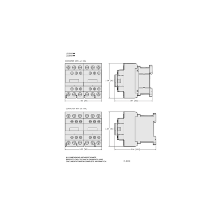 Schneider LC2D32F7 D Reversing Contactor 32A AC3 110VAC COIL
