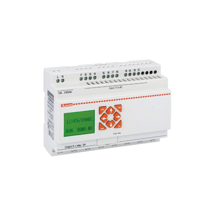 Lovato OMNI-LV-LRD20RA240 LRD20RA240 Micro PLC 100-240VAC 12inputs - 8outputs