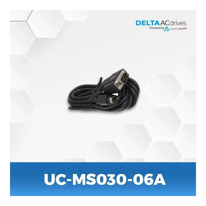 Delta UC-MS030-06A Com Cable Male Mini DIN To DB9 - Male 3mtr