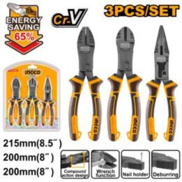 INGCO HKCPS5831 Plier Compound 3 PCS SET200MM CR V