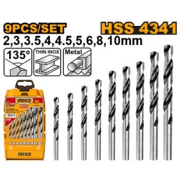 INGCO AKD1095 Drill Bit Set HSS 9PCS