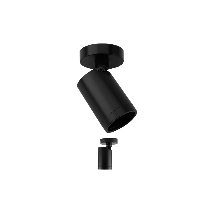Pioled R341 Coastline 1Light Black GU10 Surface Mount Spotlight