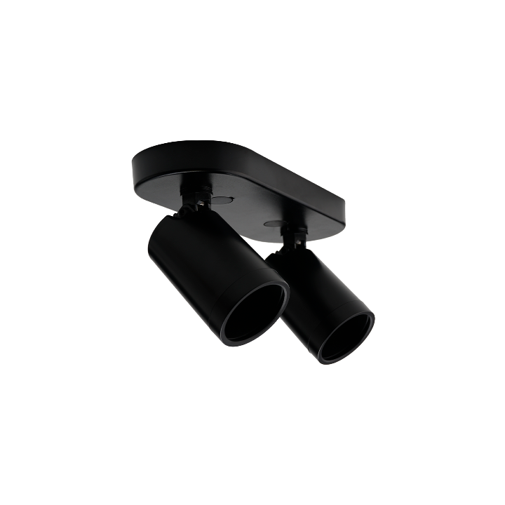 Pioled R343 Coastline 2Light Black GU10 Surface Mount Spotlight
