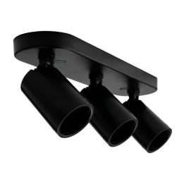Pioled R345 Coastline 3Light Black GU10 Surface Mount Spotlight