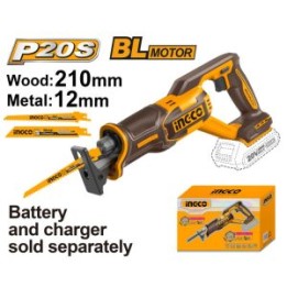 INGCO ST-SHO25-SKI-069 CRSLI2108 20V Cordless Reciprocating Saw Kit | Includes 2 Blades