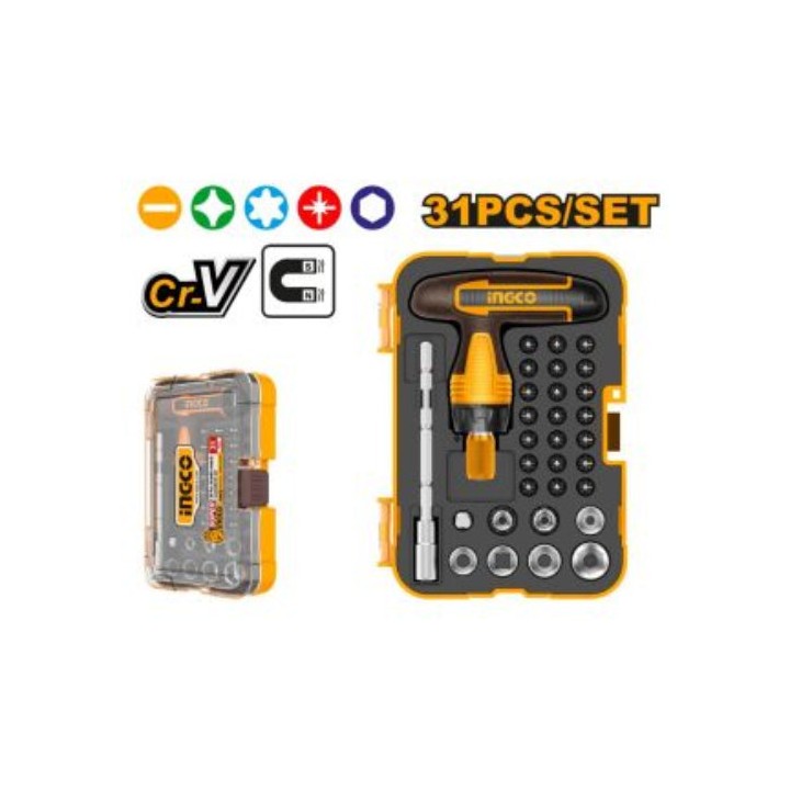 INGCO HKSDB0318 31PCE T-Handle Wrench Screwdriver Set