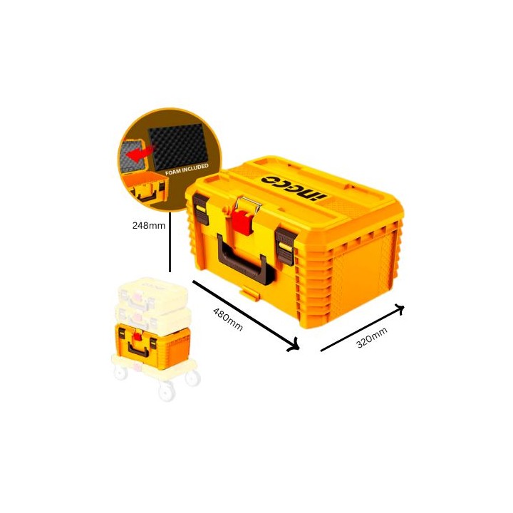 INGCO PBXS103 Stackable Toolbox 480X320X248MM 25KG P/CLIP