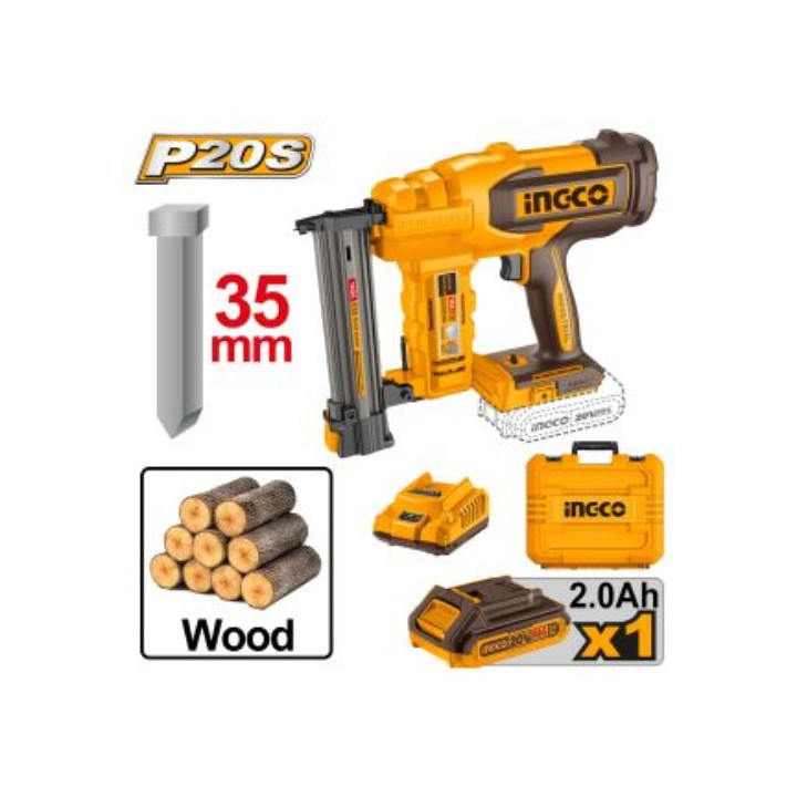 INGCO CBNLI2008 Nailer Kit 20V PS+ C/L C/W Case