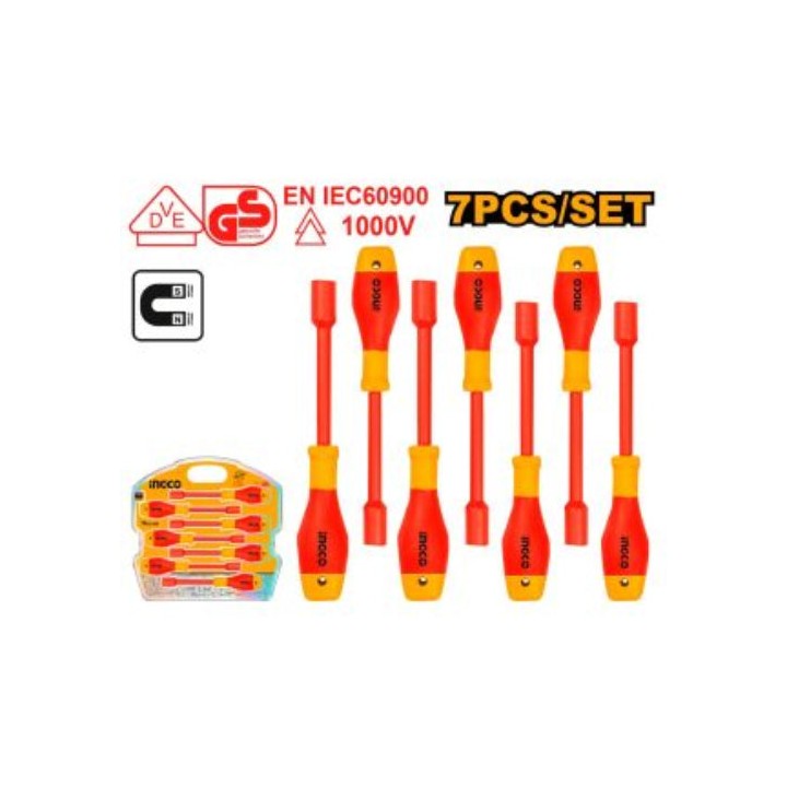 INGCO HKISD0701 Screwdriver Set VDE Nut 7PC