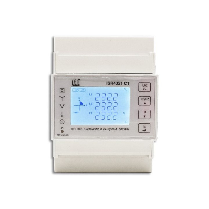 CBI ISR4321CT KWH CT Meter 3P DIN 100A WIFI