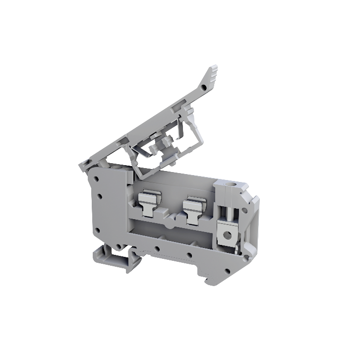 Tbloc FTD4 GREY 4mm Fuse & Disconnect Terminal Block -Screw Type