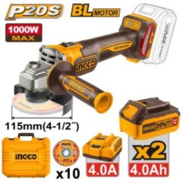 INGCO CAGLI271532 20V 115MM 1000W Grinder Kit