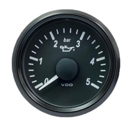 VDO Pressure Gauge Singleviu 52mm 5 Bar Oil 10 184ohm 12/24v