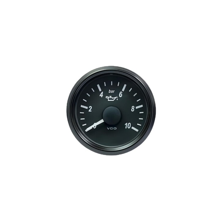 VDO A2C3833170001 Pressure Gauge Singleviu 52mm 10 Bar Oil 12V/24V (gauge Only)