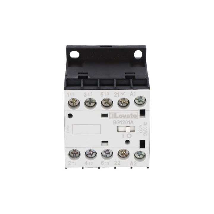 Lovato OMNI-LV-0000145 BG1201 12A 3Pole 5.5KW 1NC Miniature Contactor - Select Voltage / 24VAC