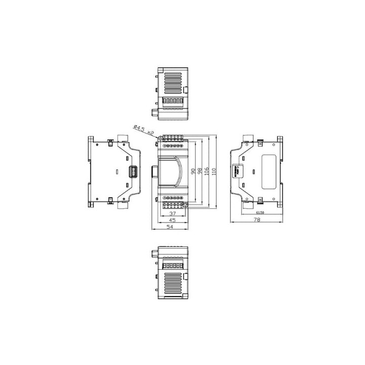 Delta DVP04PT-E2 RTD 24VDC Temp Extension for ES2