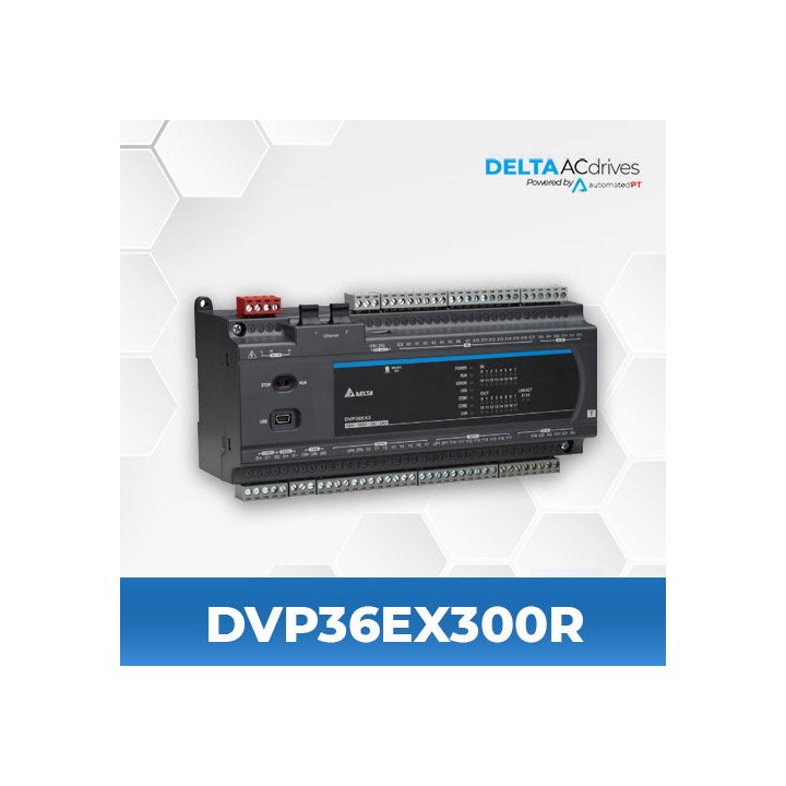 Delta DVP36EX300R 16DI+16DO 2AI+2AO 230VAC PLC RELAY