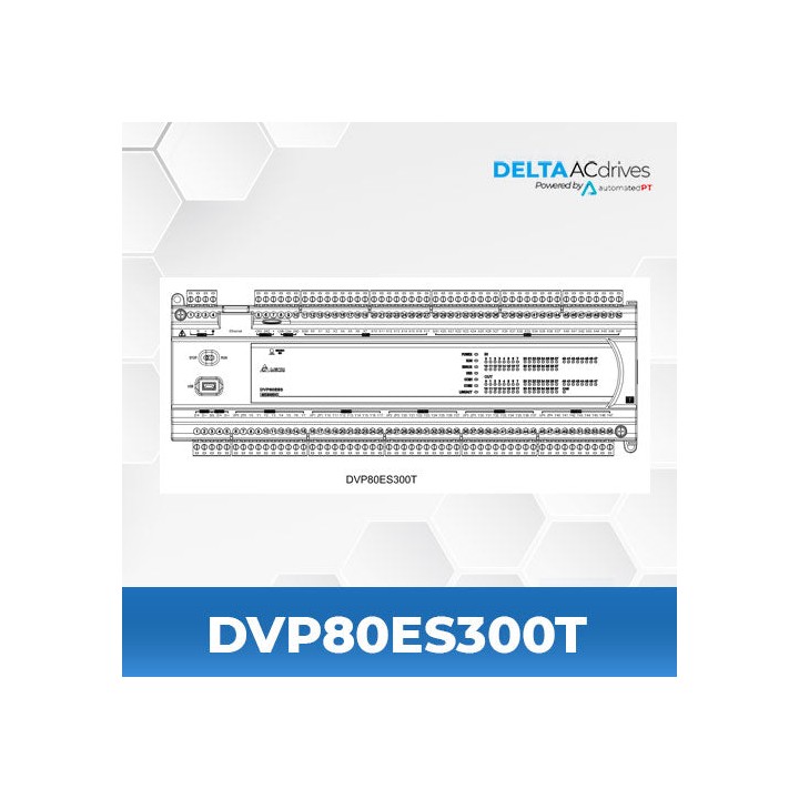 Delta DVP80ES300T 40DI+40DO ES3 230VAC PLC Transit (NPN)