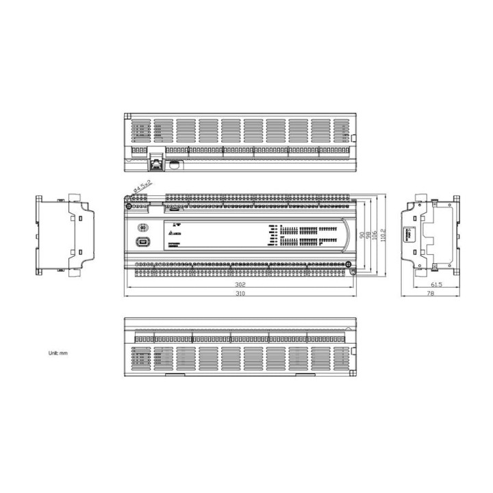 Delta DVP80ES300T 40DI+40DO ES3 230VAC PLC Transit (NPN)