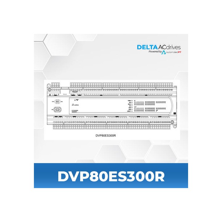 Delta DVP80ES300R 40DI+40DO ES3 230VAC PLC RELAY