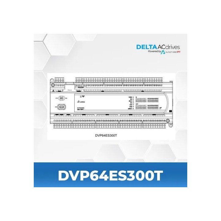 Delta DVP64ES300T 32DI+32DO ES3 230VAC PLC Transit (NPN)