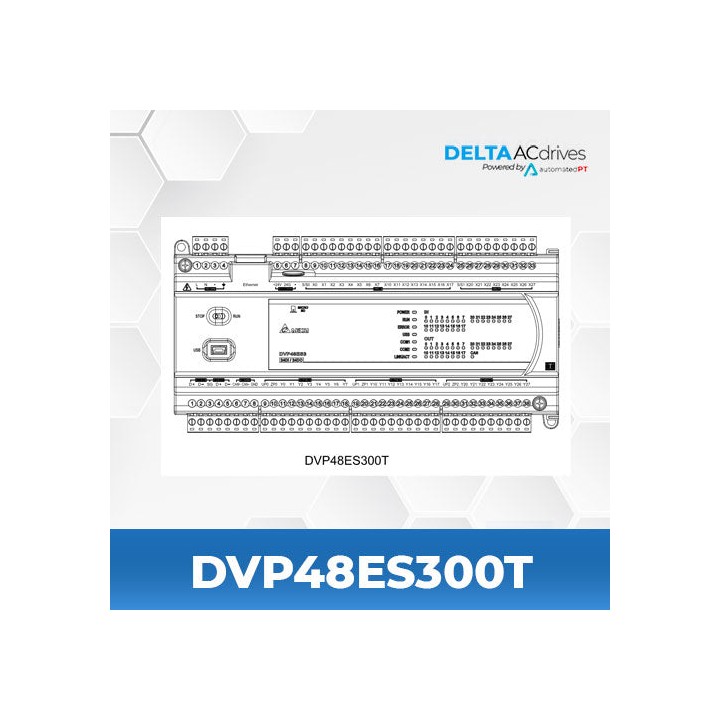 Delta DVP48ES300T 24DI+24DO ES3 230VAC PLC Transit NPN