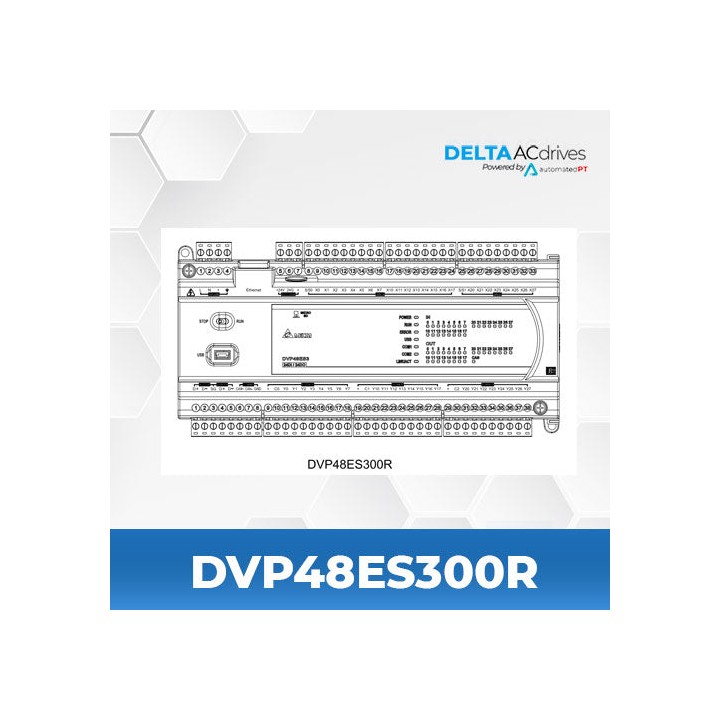 Delta DVP48ES300R 24DI+24DO ES3 230VAC PLC RELAY