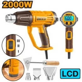 INGCO HG200058 HEAT GUN 2000W + ASS LCD