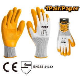 INGCO HGVL08-XL GLOVE WRIST LATEX HD DIP PALM XL