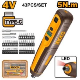 INGCO CSDLI04062 Screwdriver Cordless 20V PS+C/L + BITS