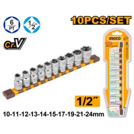 INGCO HKTS12103 Socket Set 1/2" 10 Pieces
