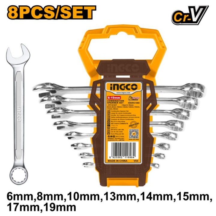 INGCO HKSPA1088-I Spanner Set 8 Pieces