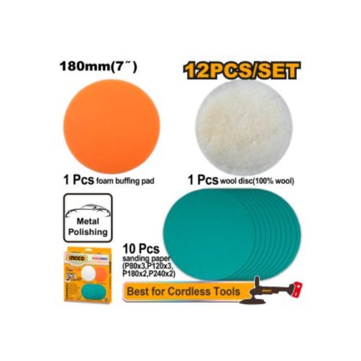 INGCO APG18012 Polishing and Grinding Accessories 12 Pieces