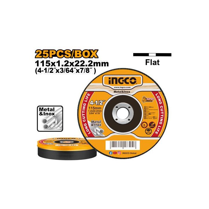 INGCO MCD1211525 Metal Cutting Disc Set 115mm 25 Pieces