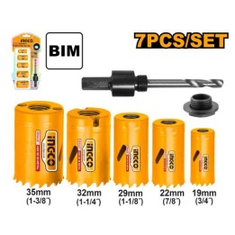 INGCO AKH0071 Holesaw Set 19-35MM 7PCE Bi-metal