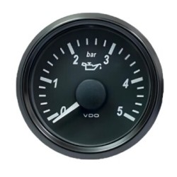 VDO Pressure Gauge Singleviu 52mm 5 Bar Oil 10 184ohm 12/24v