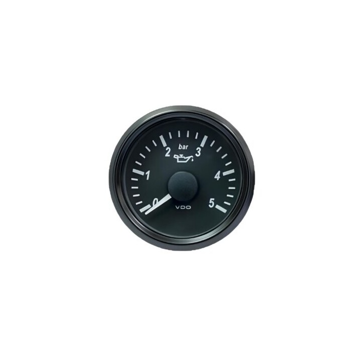 VDO Pressure Gauge Singleviu 52mm 5 Bar Oil 10 184ohm 12/24v