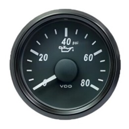 VDO Pressure Gauge Singleviu 52mm 80 PSI Oil 10 184ohm 12V/24V