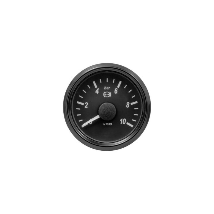VDO Pressure Gauge Singleviu 52mm 10 Bar Brake 10 184ohm 12/24v