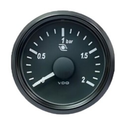 VDO Pressure Gauge Singleviu 52mm 2 Bar Turbocharger 10 184ohm 12/24v