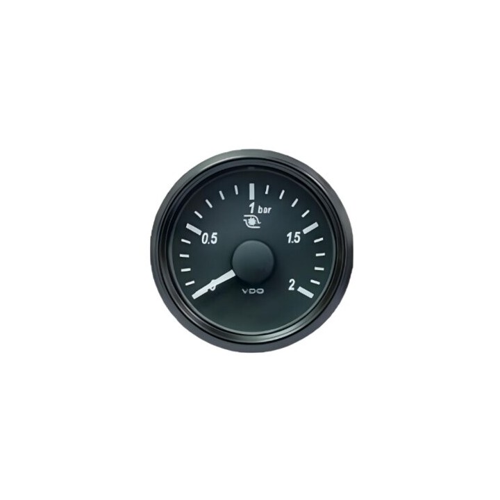 VDO Pressure Gauge Singleviu 52mm 2 Bar Turbocharger 10 184ohm 12/24v