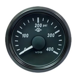 VDO Pressure Gauge Singleviu 52mm 400 PSI Trans 10 184ohm 12/24v