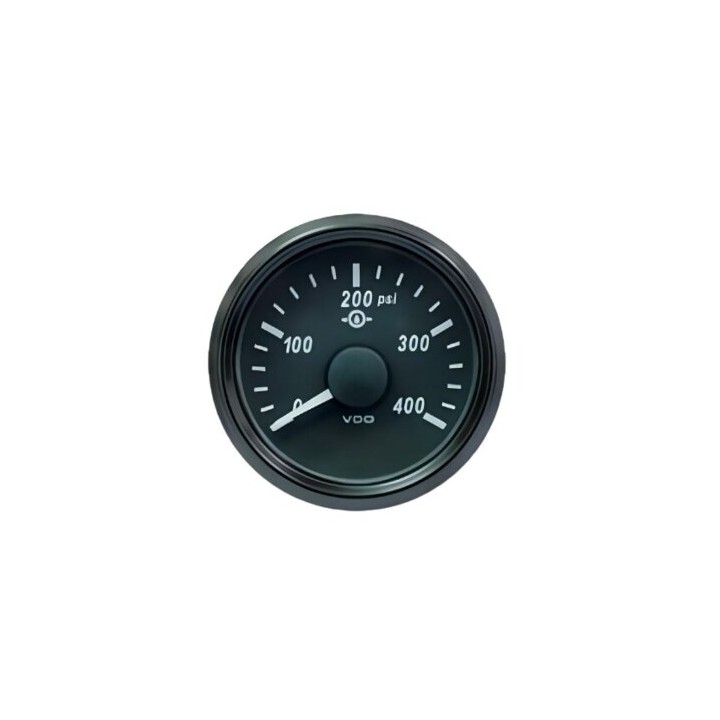 VDO Pressure Gauge Singleviu 52mm 400 PSI Trans 10 184ohm 12/24v