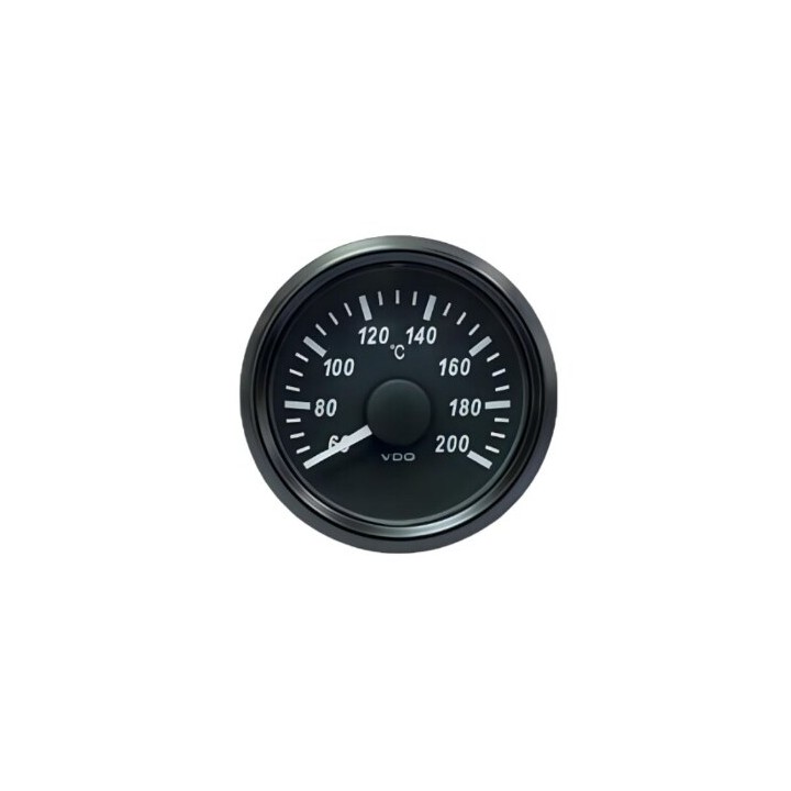VDO Temperature Gauge Singleviu 52mm 200c Cyl 482,5 14,3ohm 12/24v